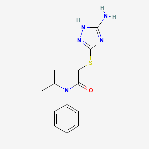 2-[(5-amino-4H-1,2,4-triazol-3-yl)sulfanyl]-N-phenyl-N-(propan-2-yl)acetamide