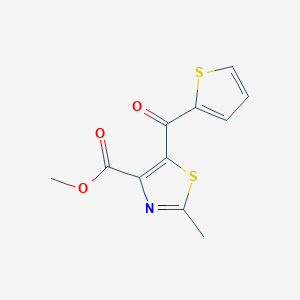 molecular formula C11H9NO3S2 B1415679 Methyl 2-methyl-5-(2-thienylcarbonyl)-1,3-thiazole-4-carboxylate CAS No. 1105189-64-7
