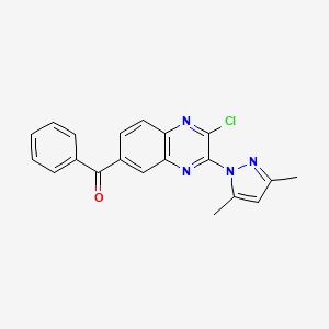 [2-Chloro-3-(3,5-dimethyl-1H-pyrazol-1-yl)-6-quinoxalinyl]phenylmethanone