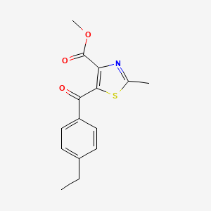 molecular formula C15H15NO3S B1415683 5-(4-乙基苯甲酰基)-2-甲基-1,3-噻唑-4-羧酸甲酯 CAS No. 1105193-72-3