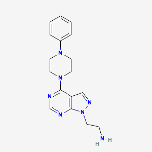 molecular formula C17H21N7 B1415684 2-[4-(4-苯基哌嗪-1-基)吡唑并[3,4-d]嘧啶-1-基]乙胺 CAS No. 1105196-33-5