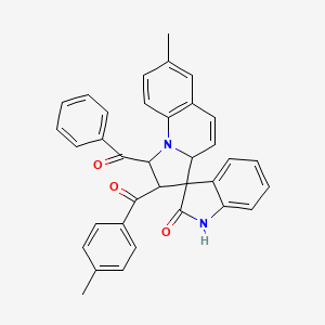 molecular formula C35H28N2O3 B14156844 7'-methyl-2'-[(4-methylphenyl)carbonyl]-1'-(phenylcarbonyl)-1',2'-dihydro-3a'H-spiro[indole-3,3'-pyrrolo[1,2-a]quinolin]-2(1H)-one CAS No. 1217692-67-5