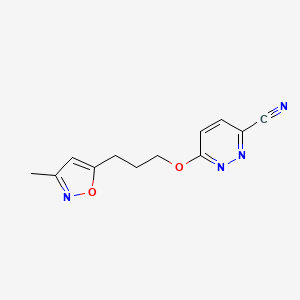 B1415685 6-[3-(3-Methylisoxazol-5-yl)propoxy]pyridazine-3-carbonitrile CAS No. 1105194-35-1
