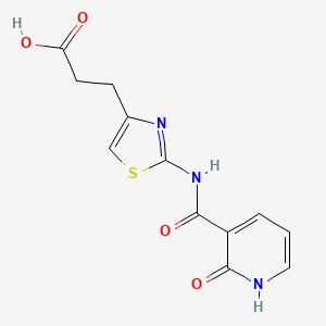 molecular formula C12H11N3O4S B1415690 3-(2-{[(2-氧代-1,2-二氢吡啶-3-基)羰基]氨基}-1,3-噻唑-4-基)丙酸 CAS No. 1105192-05-9