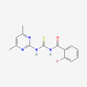 N-[(4,6-dimethylpyrimidin-2-yl)carbamothioyl]-2-fluorobenzamide