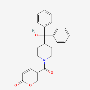 5-[4-[Hydroxy(diphenyl)methyl]piperidine-1-carbonyl]pyran-2-one