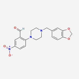 2-[4-(1,3-Benzodioxol-5-ylmethyl)piperazin-1-yl]-5-nitrobenzaldehyde