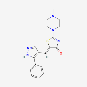 (5Z)-2-(4-methylpiperazin-1-yl)-5-[(5-phenyl-1H-pyrazol-4-yl)methylidene]-1,3-thiazol-4-one