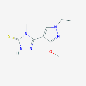 molecular formula C10H15N5OS B1415720 5-(3-乙氧基-1-乙基-1H-吡唑-4-基)-4-甲基-4H-1,2,4-三唑-3-硫醇 CAS No. 1171183-27-9