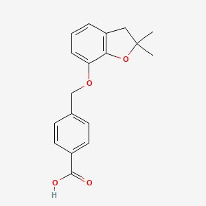 B1415726 4-{[(2,2-Dimethyl-2,3-dihydro-1-benzofuran-7-yl)oxy]methyl}benzoic acid CAS No. 1105194-08-8