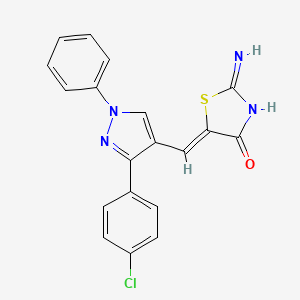 (5Z)-5-[[3-(4-chlorophenyl)-1-phenylpyrazol-4-yl]methylidene]-2-imino-1,3-thiazolidin-4-one