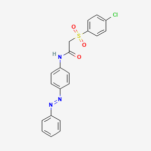 molecular formula C20H16ClN3O3S B14157477 (E)-2-((4-chlorophenyl)sulfonyl)-N-(4-(phenyldiazenyl)phenyl)acetamide CAS No. 895468-30-1