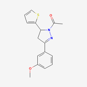 1-[5-(3-Methoxyphenyl)-3-thiophen-2-yl-3,4-dihydropyrazol-2-yl]ethanone