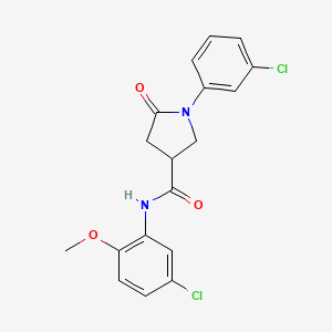 molecular formula C18H16Cl2N2O3 B14157487 N-(5-chloro-2-methoxyphenyl)-1-(3-chlorophenyl)-5-oxopyrrolidine-3-carboxamide CAS No. 876715-41-2