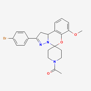 molecular formula C23H24BrN3O3 B14157520 1-[2-(4-Bromophenyl)-7-methoxyspiro[1,10b-dihydropyrazolo[1,5-c][1,3]benzoxazine-5,4'-piperidine]-1'-yl]ethanone CAS No. 890096-20-5