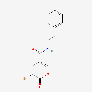 5-bromo-6-oxo-N-(2-phenylethyl)pyran-3-carboxamide