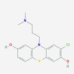 molecular formula C17H19ClN2O2S B14157556 8-Chloro-10-[3-(dimethylamino)propyl]-10h-phenothiazine-2,7-diol CAS No. 61588-32-7