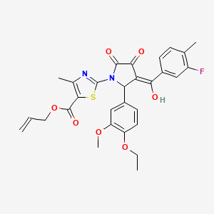 molecular formula C29H27FN2O7S B14157622 Allyl 2-(2-(4-ethoxy-3-methoxyphenyl)-3-(3-fluoro-4-methylbenzoyl)-4-hydroxy-5-oxo-2,5-dihydro-1H-pyrrol-1-yl)-4-methylthiazole-5-carboxylate CAS No. 617697-93-5