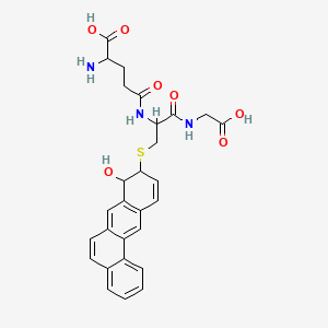 molecular formula C28H29N3O7S B14157726 Glycine, N-(S-(8,9-dihydro-8-hydroxybenz(a)anthracen-9-yl)-N-L-gamma-glutamyl-L-cysteinyl)-, (8R-trans)- CAS No. 82534-99-4