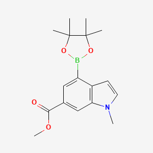 molecular formula C17H22BNO4 B1415774 methyl 1-methyl-4-(4,4,5,5-tetramethyl-1,3,2-dioxaborolan-2-yl)-1H-indole-6-carboxylate CAS No. 2103352-55-0