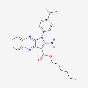 hexyl 2-amino-1-[4-(propan-2-yl)phenyl]-1H-pyrrolo[2,3-b]quinoxaline-3-carboxylate