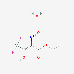 molecular formula C6H8F3NO5 B1415781 Ethyl 4,4,4-trifluoro-3-hydroxy-2-nitrosobut-2-enoate;hydrate CAS No. 1798395-20-6