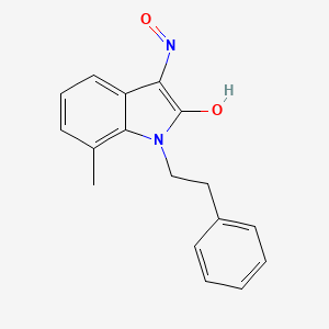 (Z)-3-(hydroxyimino)-7-methyl-1-phenethylindolin-2-one