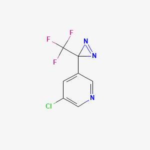 molecular formula C7H3ClF3N3 B1415787 3-chloro-5-(3-(trifluoromethyl)-3H-diazirin-3-yl)pyridine CAS No. 2231674-10-3