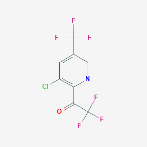 molecular formula C8H2ClF6NO B1415789 1-(3-Chloro-5-(trifluoromethyl)pyridin-2-yl)-2,2,2-trifluoroethanone CAS No. 2231675-30-0
