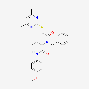 N~2~-{[(4,6-dimethylpyrimidin-2-yl)sulfanyl]acetyl}-N-(4-methoxyphenyl)-N~2~-(2-methylbenzyl)valinamide