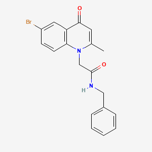 N-benzyl-2-(6-bromo-2-methyl-4-oxoquinolin-1-yl)acetamide