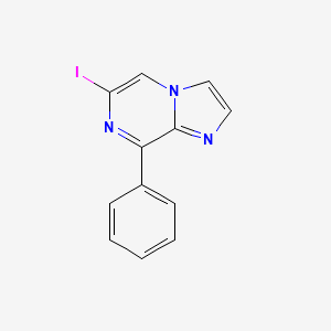 molecular formula C12H8IN3 B1415796 6-Iodo-8-phenylimidazo[1,2-a]pyrazine CAS No. 2227272-86-6
