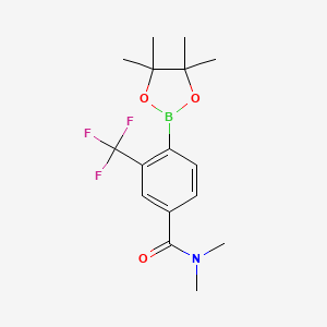 molecular formula C16H21BF3NO3 B1415798 N,n-dimethyl-4-(4,4,5,5-tetramethyl-1,3,2-dioxaborolan-2-yl)-3-(trifluoromethyl)benzamide CAS No. 2058320-03-7