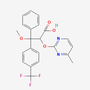 3-Methoxy-2-[(4-methylpyrimidin-2-yl)oxy]-3-phenyl-3-[4-(trifluoromethyl)phenyl]propanoic acid