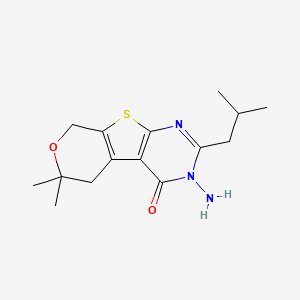 4-amino-12,12-dimethyl-5-(2-methylpropyl)-11-oxa-8-thia-4,6-diazatricyclo[7.4.0.02,7]trideca-1(9),2(7),5-trien-3-one