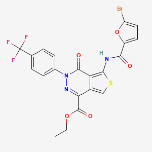 Ethyl 5-[(5-bromofuran-2-carbonyl)amino]-4-oxo-3-[4-(trifluoromethyl)phenyl]-3,4-dihydrothieno[3,4-d]pyridazine-1-carboxylate