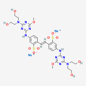 Benzenesulfonic acid, 2,2'-(1,2-ethenediyl)bis(5-((4-(bis(2-hydroxyethyl)amino)-6-methoxy-1,3,5-triazin-2-yl)amino)-, disodium salt