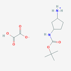 (1S,3R)-3-{[(tert-Butoxy)carbonyl]amino}-cyclopentan-1-aminium hydrogen oxalate