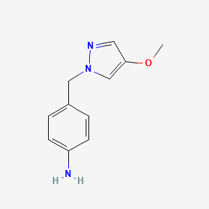 molecular formula C11H13N3O B1415827 4-(4-Methoxypyrazol-1-ylmethyl)-phenylamine CAS No. 1859237-51-6