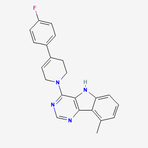 4-[4-(4-fluorophenyl)-3,6-dihydro-2H-pyridin-1-yl]-9-methyl-5H-pyrimido[5,4-b]indole