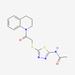 N-[5-[2-(3,4-dihydro-2H-quinolin-1-yl)-2-oxoethyl]sulfanyl-1,3,4-thiadiazol-2-yl]acetamide