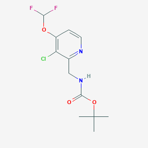 molecular formula C12H15ClF2N2O3 B1415842 Tert-butyl ((3-chloro-4-(difluoromethoxy)pyridin-2-yl)methyl)carbamate CAS No. 2231676-55-2