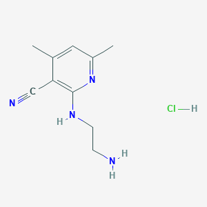molecular formula C10H15ClN4 B1415845 2-(2-Aminoethylamino)-4,6-dimethylnicotinonitrile hydrochloride CAS No. 2197056-49-6