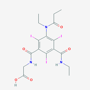 N-(3-((Ethylamino)carbonyl)-5-(ethyl(1-oxopropyl)amino)-2,4,6-triiodobenzoyl)glycine