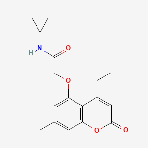 N-cyclopropyl-2-(4-ethyl-7-methyl-2-oxochromen-5-yl)oxyacetamide