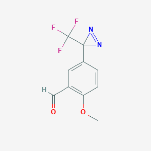 molecular formula C10H7F3N2O2 B1415854 5-(3-(Trifluoromethyl)-3H-diazirin-3-yl)-2-methoxybenzaldehyde CAS No. 1571935-85-7