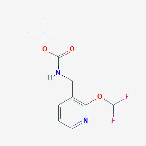 molecular formula C12H16F2N2O3 B1415855 Tert-butyl ((2-(difluoromethoxy)pyridin-3-yl)methyl)carbamate CAS No. 2231676-94-9