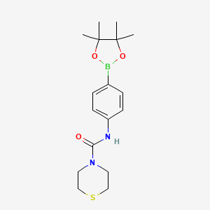 molecular formula C17H25BN2O3S B1415867 N-(4-(4,4,5,5-tetramethyl-1,3,2-dioxaborolan-2-yl)phenyl)thiomorpholine-4-carboxamide CAS No. 874298-05-2