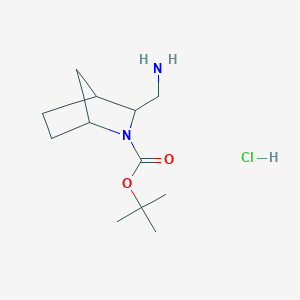 molecular formula C12H23ClN2O2 B1415868 Tert-butyl 3-(aminomethyl)-2-azabicyclo[2.2.1]heptane-2-carboxylate;hydrochloride CAS No. 1902339-98-3