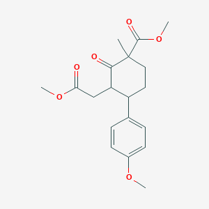 molecular formula C19H24O6 B14158706 Methyl 3-(2-methoxy-2-oxoethyl)-4-(4-methoxyphenyl)-1-methyl-2-oxocyclohexanecarboxylate CAS No. 3950-07-0